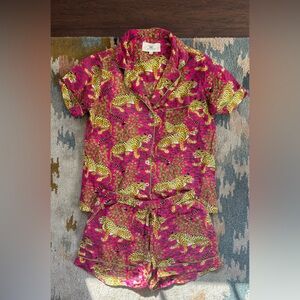 Printfresh Pink and Yellow Leopard Print Fabric